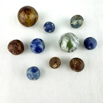 10 Antique Bennington Marbles Lined Crockery and Fancy