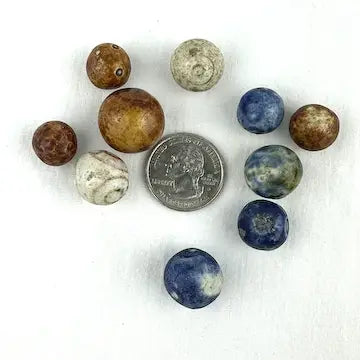 10 Antique Marbles Bennington and China Bullseye