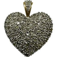 10k Gold Diamond Heart Charm Pendant