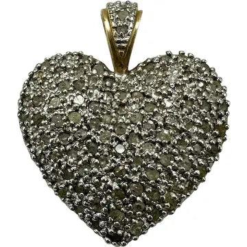 10k Gold Diamond Heart Charm Pendant