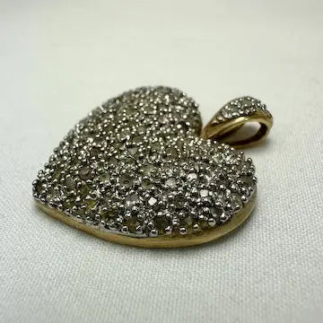 10k Gold Diamond Heart Charm Pendant
