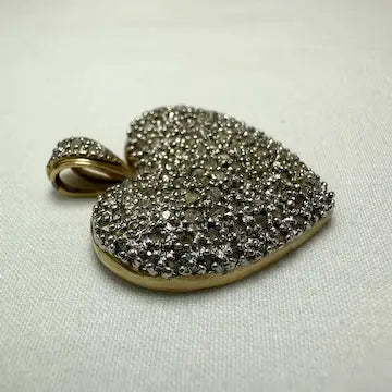 10k Gold Diamond Heart Charm Pendant