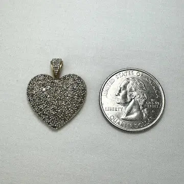10k Gold Diamond Heart Charm Pendant