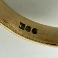 10k Gold Moonstone Signet Ring with Heron & Fleur de Lis Intaglio