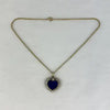 14k Gold Lapis and Diamond Pendant Necklace