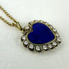 14k Gold Lapis and Diamond Pendant Necklace