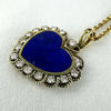 14k Gold Lapis and Diamond Pendant Necklace