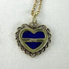 14k Gold Lapis and Diamond Pendant Necklace