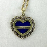 14k Gold Lapis and Diamond Pendant Necklace