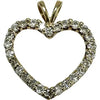 14k Gold Moissanite Heart Charm Pendant