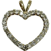 14k Gold Moissanite Heart Charm Pendant