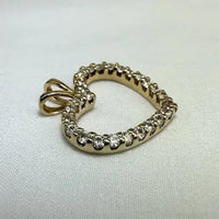14k Gold Moissanite Heart Charm Pendant