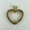 14k Gold Moissanite Heart Charm Pendant