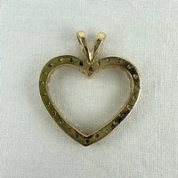 14k Gold Moissanite Heart Charm Pendant