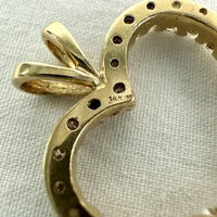 14k Gold Moissanite Heart Charm Pendant