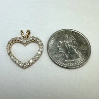 14k Gold Moissanite Heart Charm Pendant