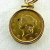1851 Solid Gold Dollar Coin Charm or Pendant