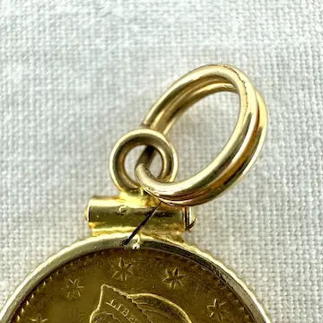 1851 Solid Gold Dollar Coin Charm or Pendant
