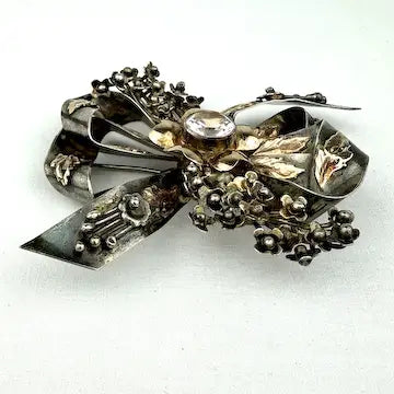 1940’s Hobe Sterling and 14K Gold Overlay Brooch