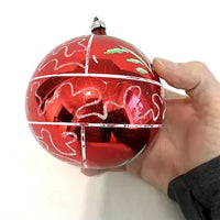 2 Jumbo Vintage Glass Ornaments with Hand Painted Designs