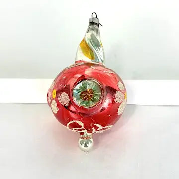 2 Vintage Triple Indent Christmas Ornaments