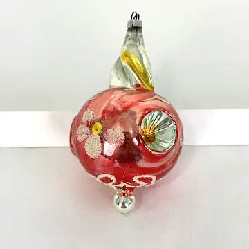 2 Vintage Triple Indent Christmas Ornaments