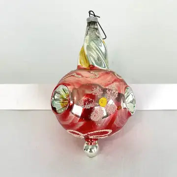2 Vintage Triple Indent Christmas Ornaments