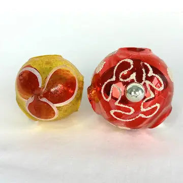 2 Vintage Triple Indent Christmas Ornaments