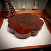 20th c Chinese Red Lacquer Box with Foo Dog Motif