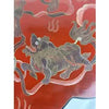 20th c Chinese Red Lacquer Box with Foo Dog Motif