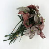 21 Antique French Glass Beaded Flowers with Metal Flower Frog
