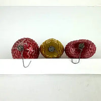 3 Vintage German Textured Ornaments