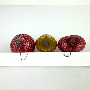 3 Vintage German Textured Ornaments