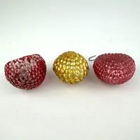 3 Vintage German Textured Ornaments