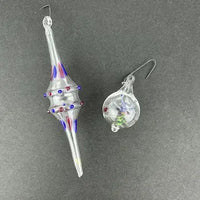 3 Vintage Lampworked Glass Christmas Ornaments