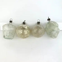 4 Antique Clear Feather Tree Ornaments