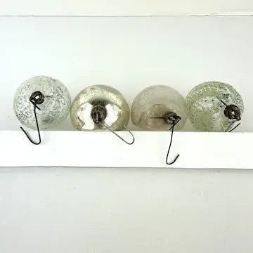 4 Antique Clear Feather Tree Ornaments