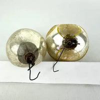4 Small Vintage Glass Ornaments with Indents