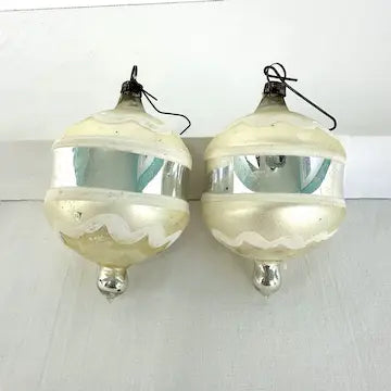 4 Vintage Glass Ornaments with Long Blown Pontils