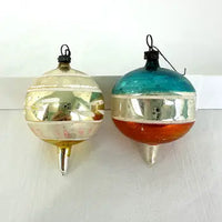 4 Vintage Glass Ornaments with Long Blown Pontils