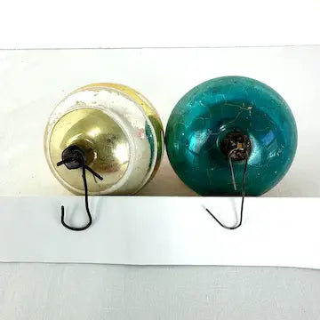 4 Vintage Glass Ornaments with Long Blown Pontils