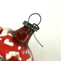 4 Vintage Red Silver and Gold Blown Glass Ornaments
