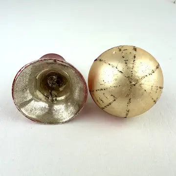 4 Vintage Red Silver and Gold Blown Glass Ornaments