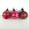 5 Antique Striped Feather Tree Ornaments