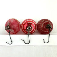 5 Antique Striped Feather Tree Ornaments