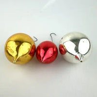 5 Small Vintage Red Gold and Silver Glass Ornaments with Tear Drops