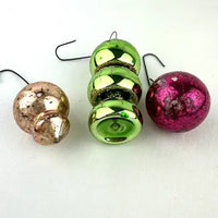 5 Tiny Vintage Feather Tree Ornaments