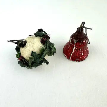 5 Tiny Vintage Feather Tree Ornaments