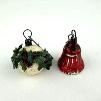 5 Tiny Vintage Feather Tree Ornaments