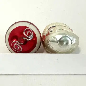 5 Vintage Blown Glass Ornaments with West German Santa